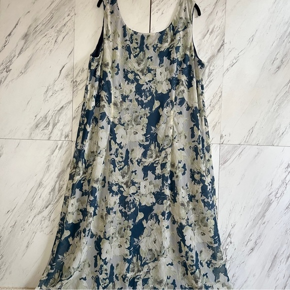 Le Bos Floral Sleeveless Flowy Chiffon Maxi Dress SZ 22W - Picture 2 of 4